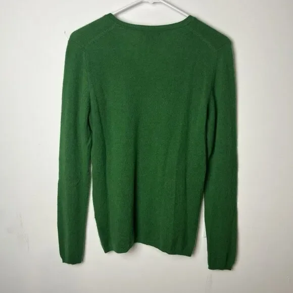 Charter Club Cashmere Green V Neck Sweater Medium Women’s 262 - Picture 3 of 5